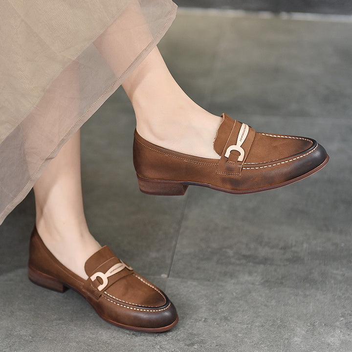 Dame Mokassin-Slipper i høj kvalitet læder med mode accent Stilla
