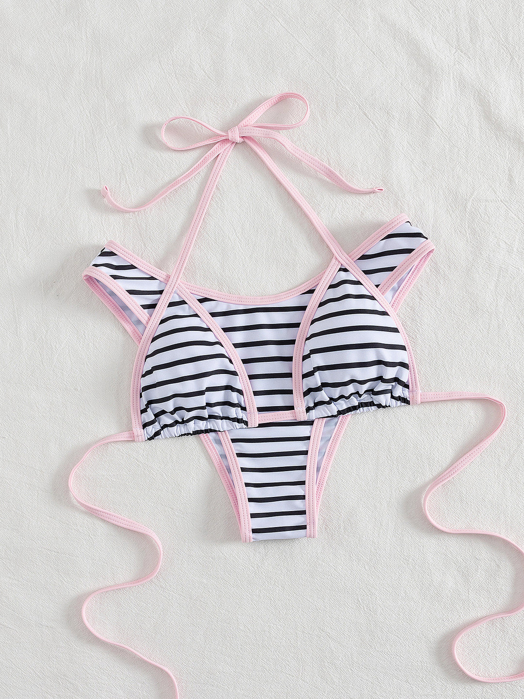 Dame Sporty bikini top med kvalitets stribedesign Skovae