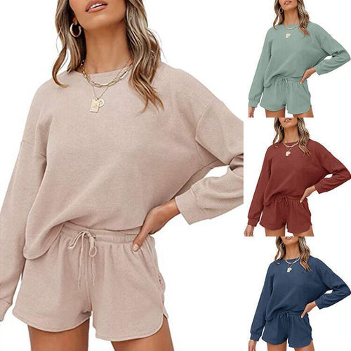 Dame fritids-loungewear-sæt med oversize trøje og shorts Stilla
