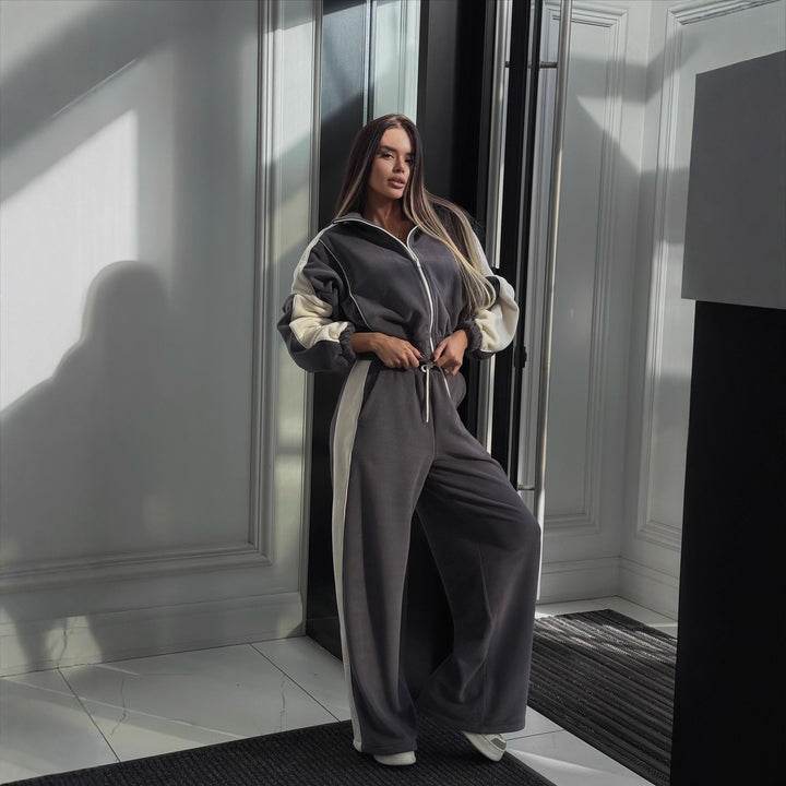 Kvinders oversized tracksuit med grafisk print og brede bukser Stilla