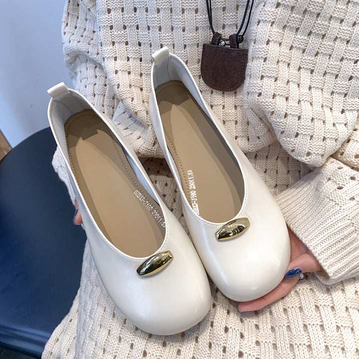 Damer Elegante Slip-On Balletsko med smart metallisk accent Stilla