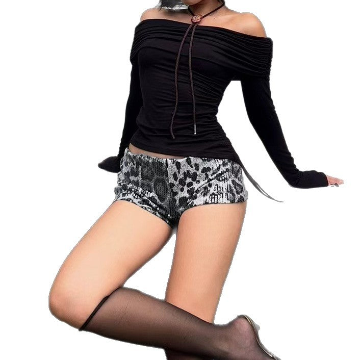 Dame Glitrende Dyreprint Shorts Skovae
