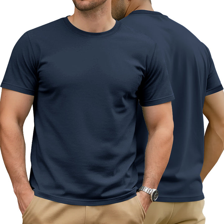 Herren nan Basic Kortærmet T-shirt lavet af kvalitets bomuldsblanding med rund halsudskæring, flade syninger og Regular Fit Skovae