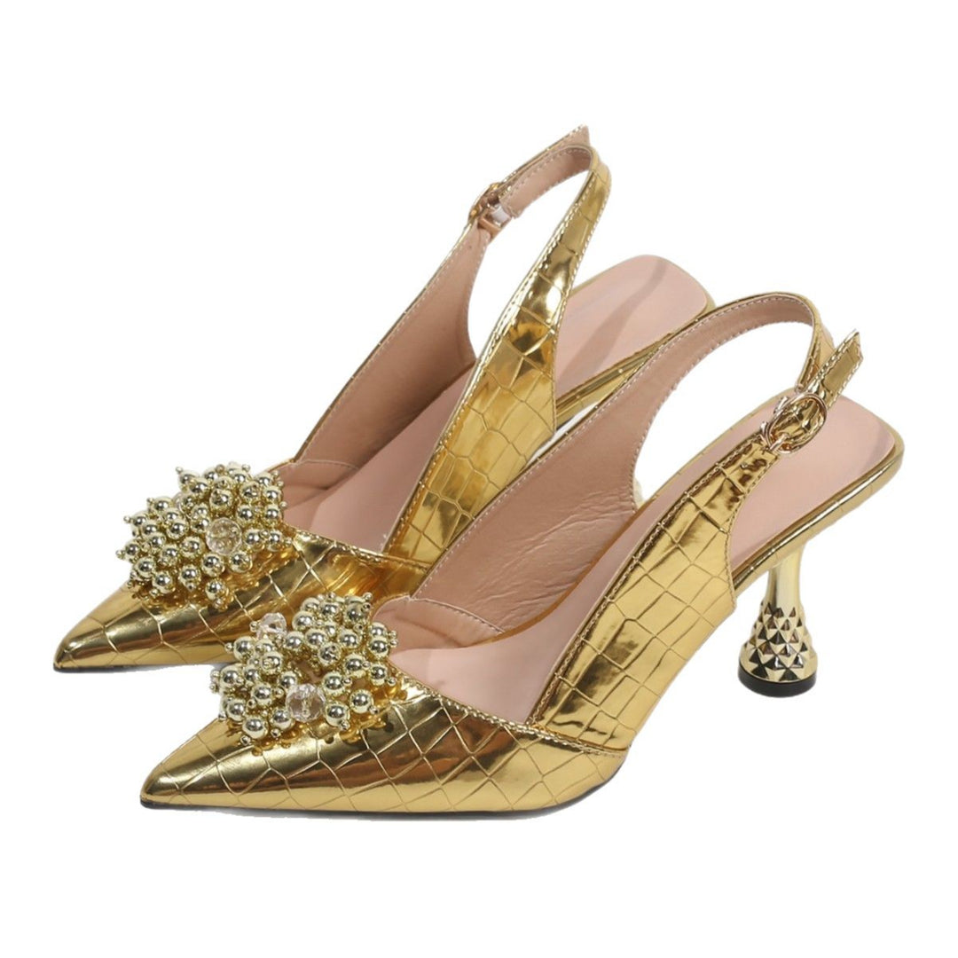 Dame Sling Pumps med Glitter accenter Stilla