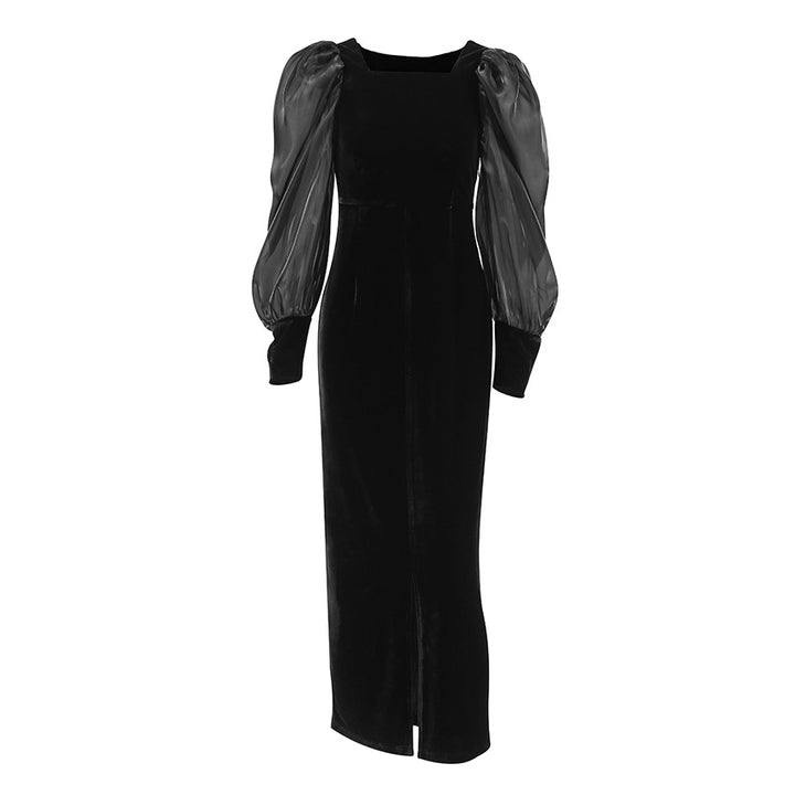 Dame maxikjole med volumenærmer og elegant draperingsdesign Stilla