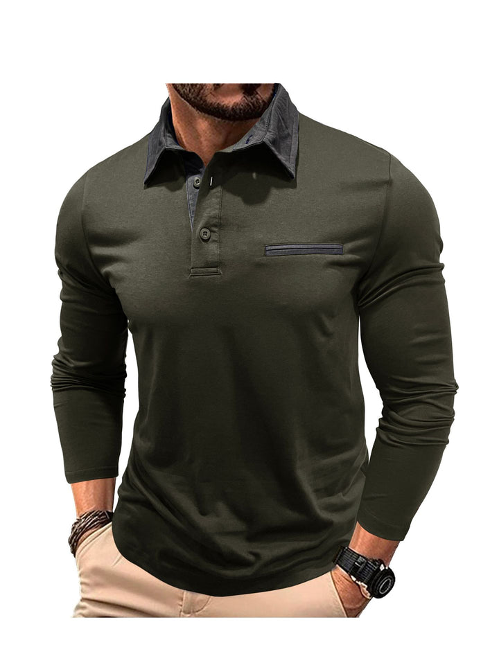 Herrer Langærmet Poloshirt Stilla