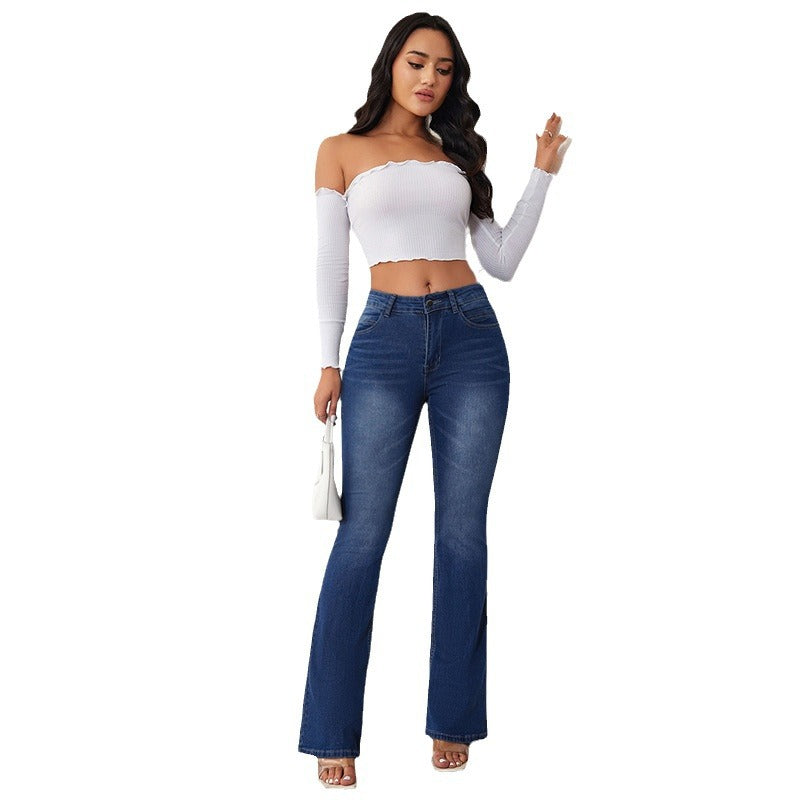 Kvinder Højtaljede Bootcut Jeans Stilla