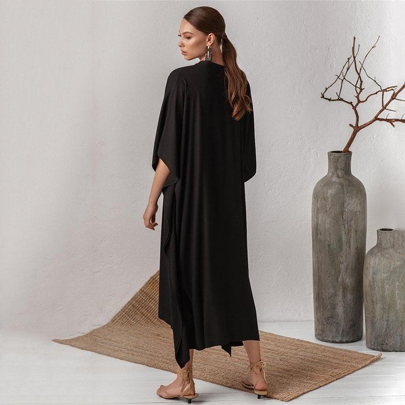 Dame Elegant skåret kaftan i blødt stof Stilla