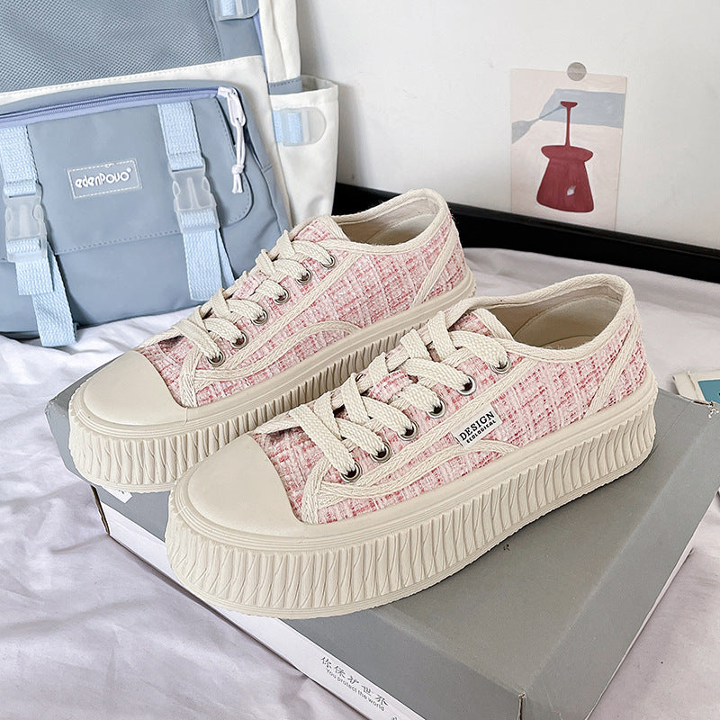 Dame Plateau-Sneakers med tekstureret overdel og komfortabel sål Stilla