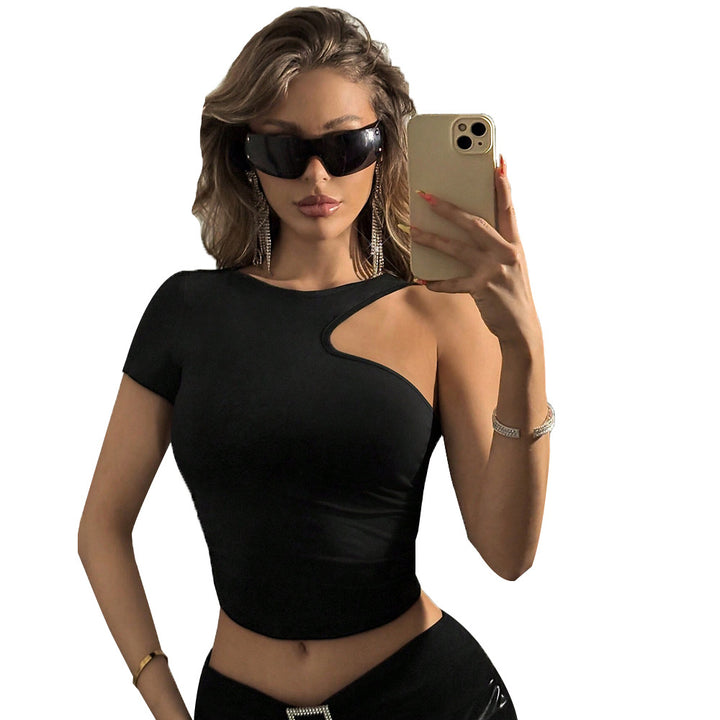 Dames asymmetrisk crop top med moderne snit og fine detaljer Stilla