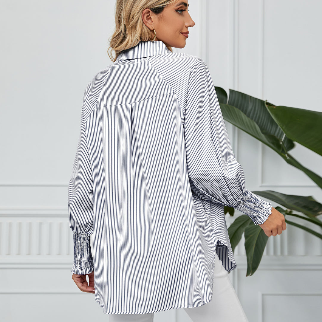 Damer casual oversized skjorte med striber Stilla
