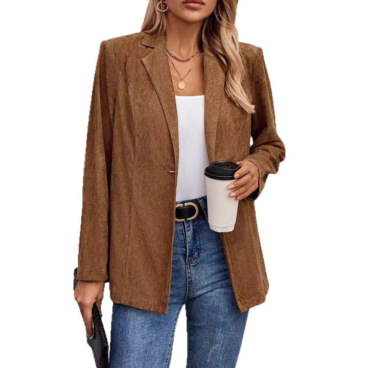 Kvinders elegante blazer lavet af velour blødt stof med en struktureret overflade Stilla