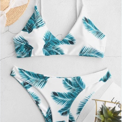 Dame Bikini-sæt med tropisk print Bralette Stilla