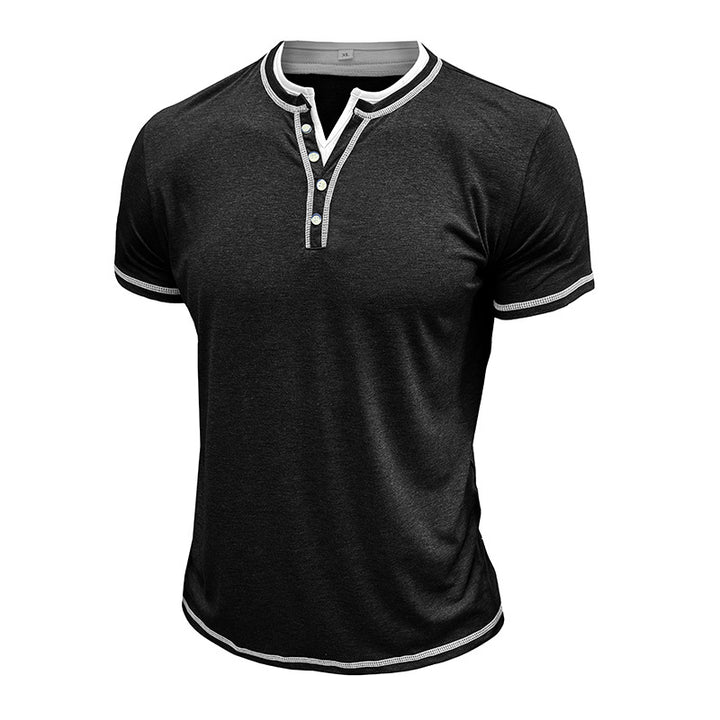 Herrer Kortærmet Henley-shirt med elegant knapliste og behagelig pasform Stilla