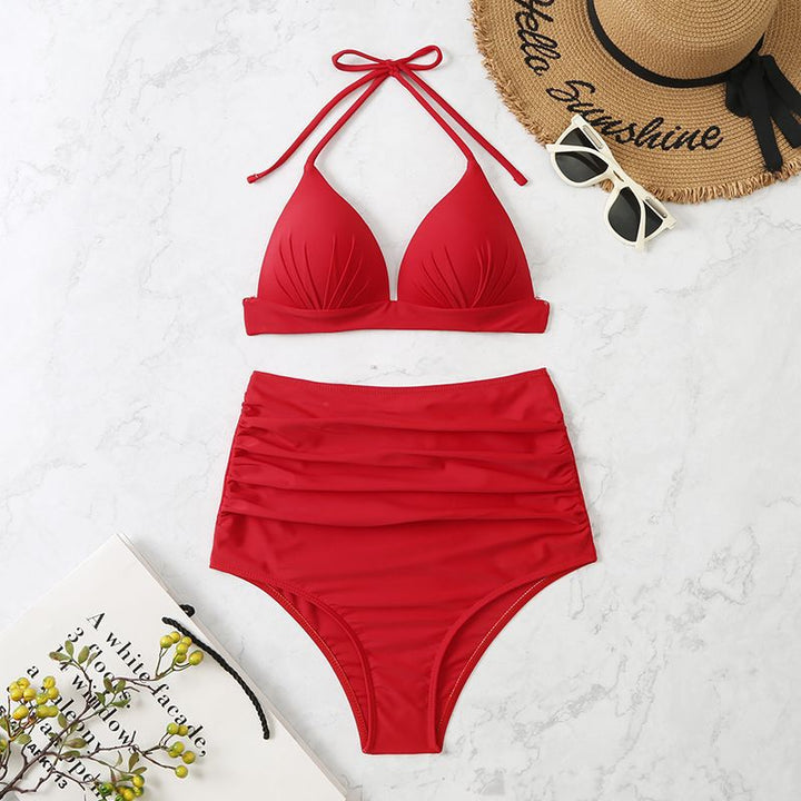 Dame Højt skåret Halter Bikini Sæt Stilla