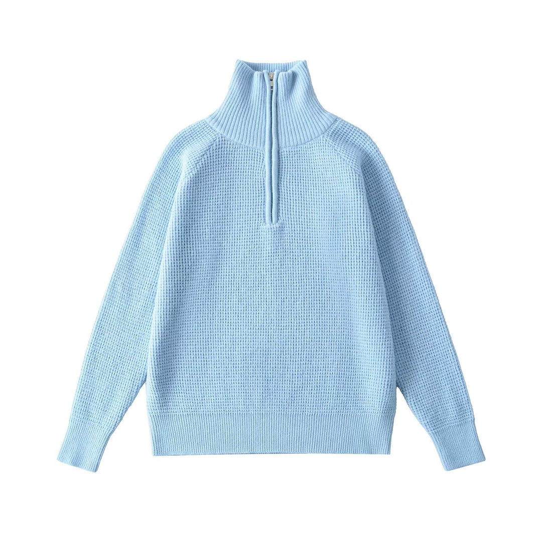 Dame Blød Finstrik Pullover med Ståkrave Stilla