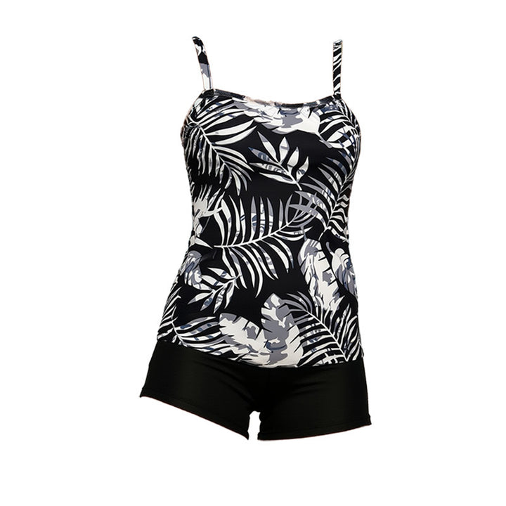 Dame Tankini med blomstermønster og komfortable shorts Skovae