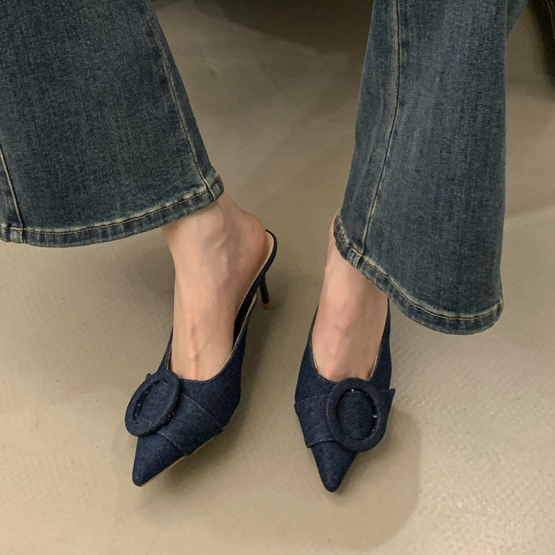 Dame Slingback-pumps med moderne ringdetalje og delikat spidsdesign Stilla