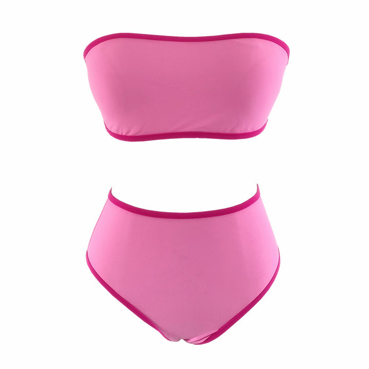 Dame Bandeau-bikini-sæt med højt skårede trusser og justerbare stropper Stilla