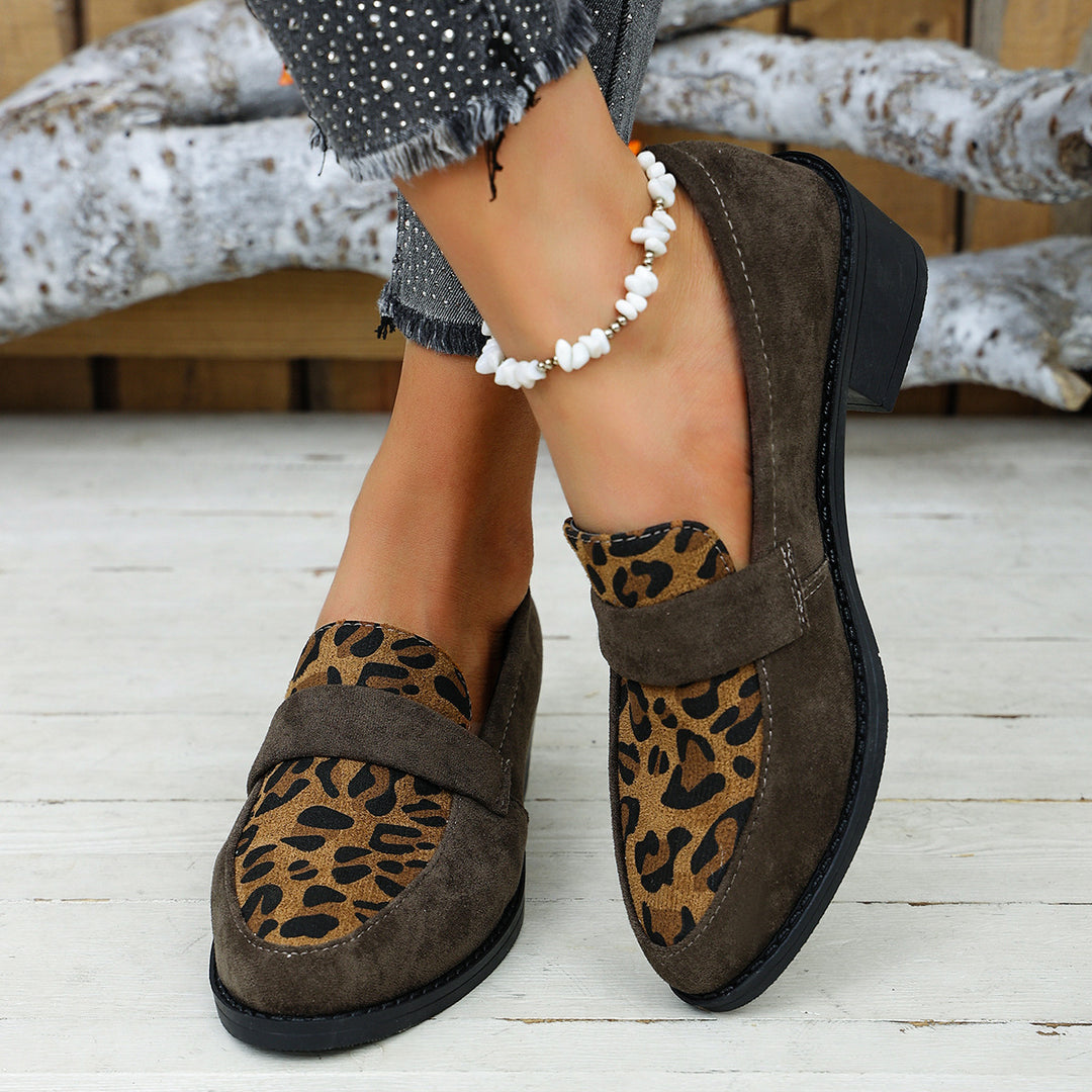 Dame loafers med moderne leopardmønster og behagelig fodbede Stilla