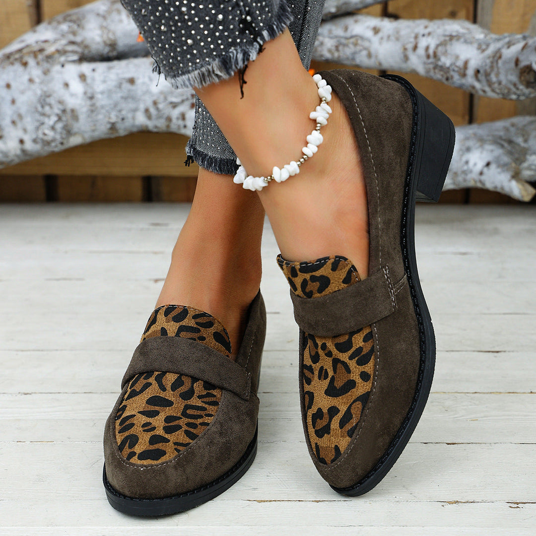 Dame loafers med moderigtigt leopardmønster og behagelig fodseng Skovae