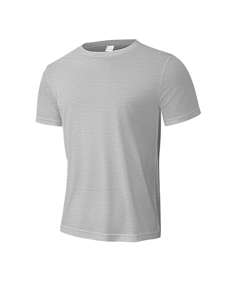 Herrer nan meleret funktions T-shirt med rund halsudskæring, let bomuldsblanding og åndbar struktur Skovae