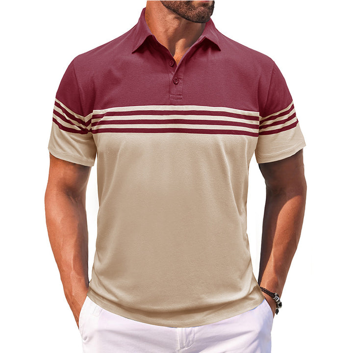 Herre polo-shirt med moderne stribemotiv og åndbart stof Stilla
