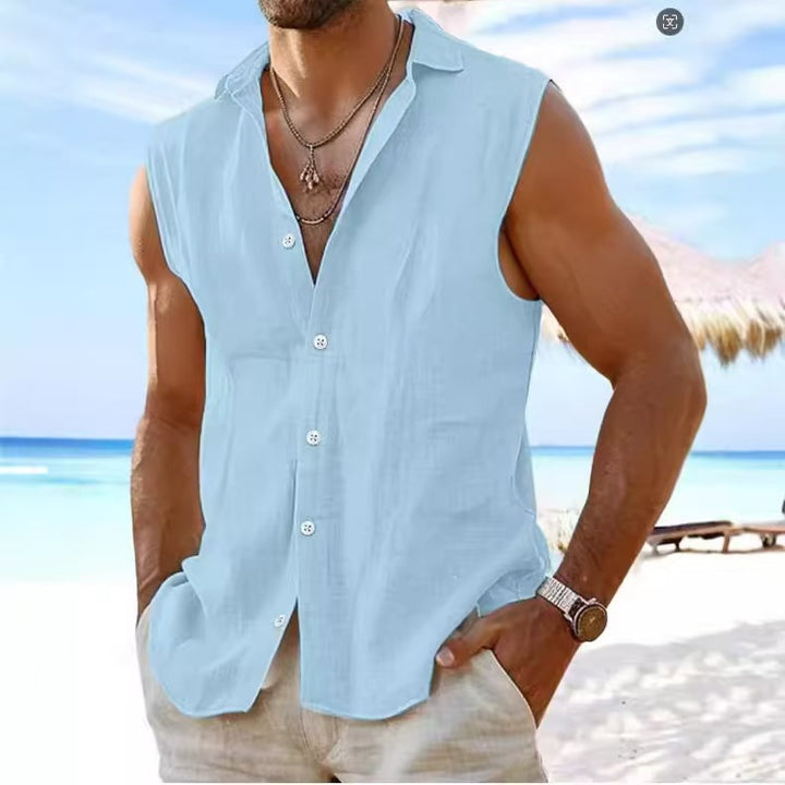 Herrer fritids sommer vest skjorte Stilla