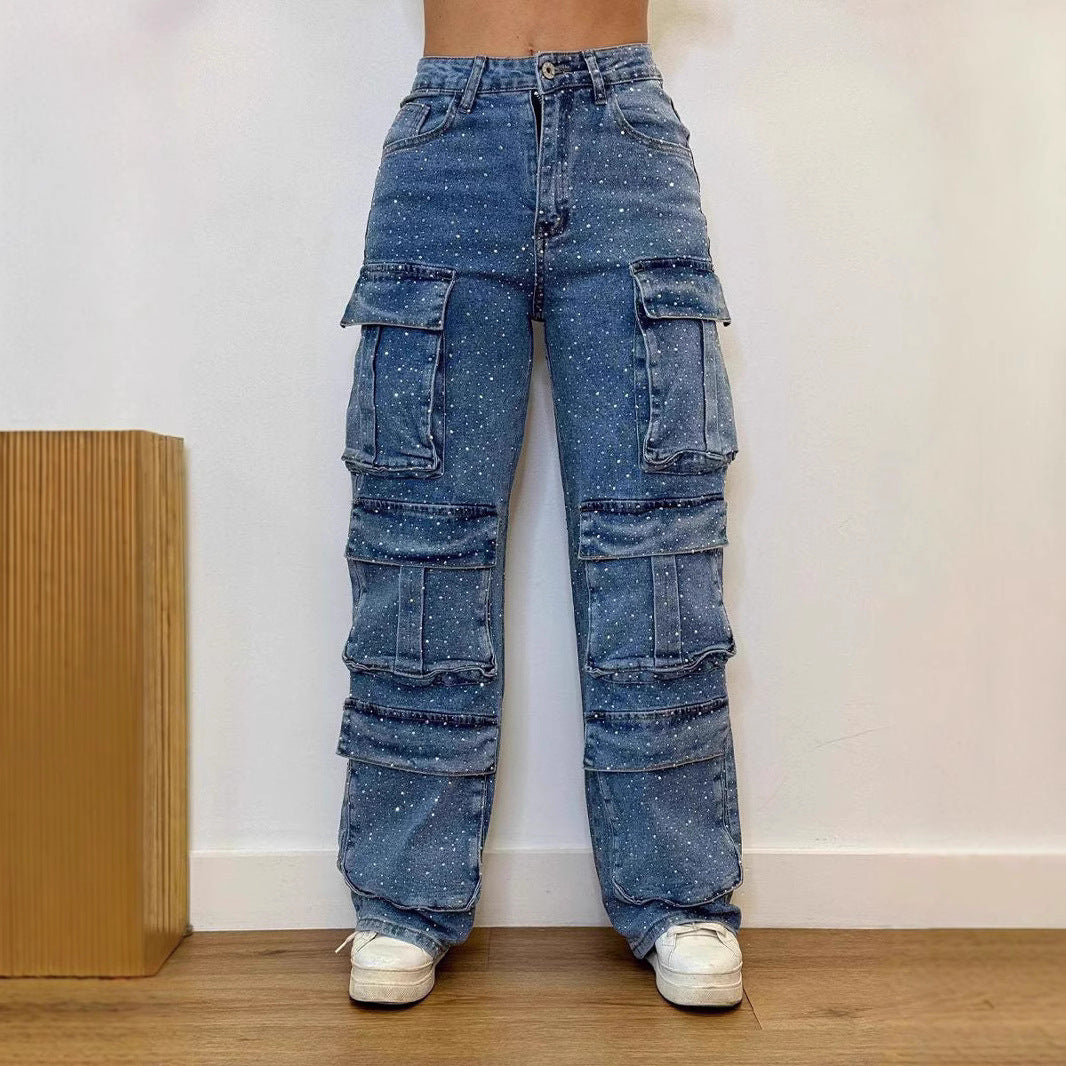Kvindernes cargo bukser med trendy lommer og en moderne vaskeeffekt Stilla