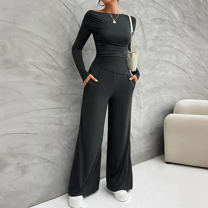 Dame Sportsligt Lounge-sæt med vid top og brede bukser Stilla