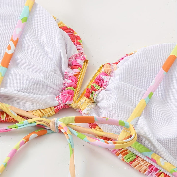 Dame bandeau bikini med legende ruffle design Skovae