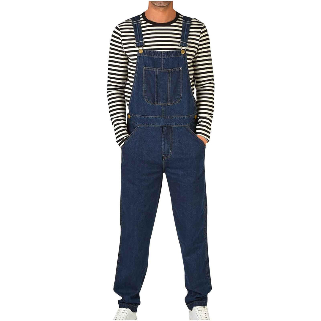 Herrer Denim-Overalls med justerbare stropper og praktiske lommer Skovae