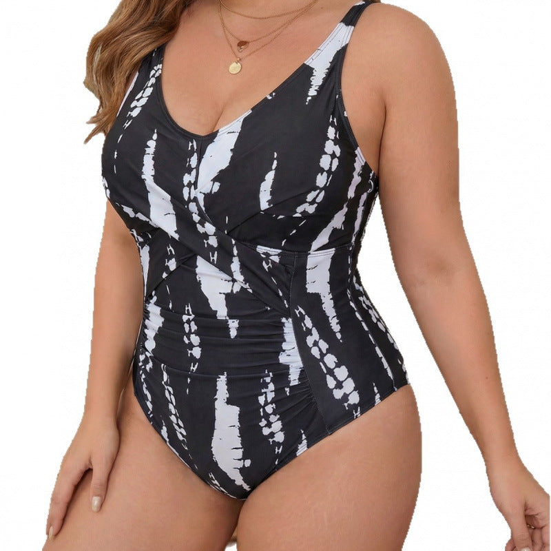 Dame One-Piece Badedrakt med moderne rynkeeffekt Skovae