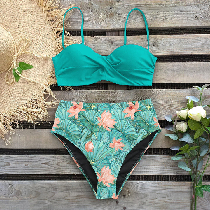 Dame Bikini-sæt med luksuriøs bustier-top og høj talje Stilla