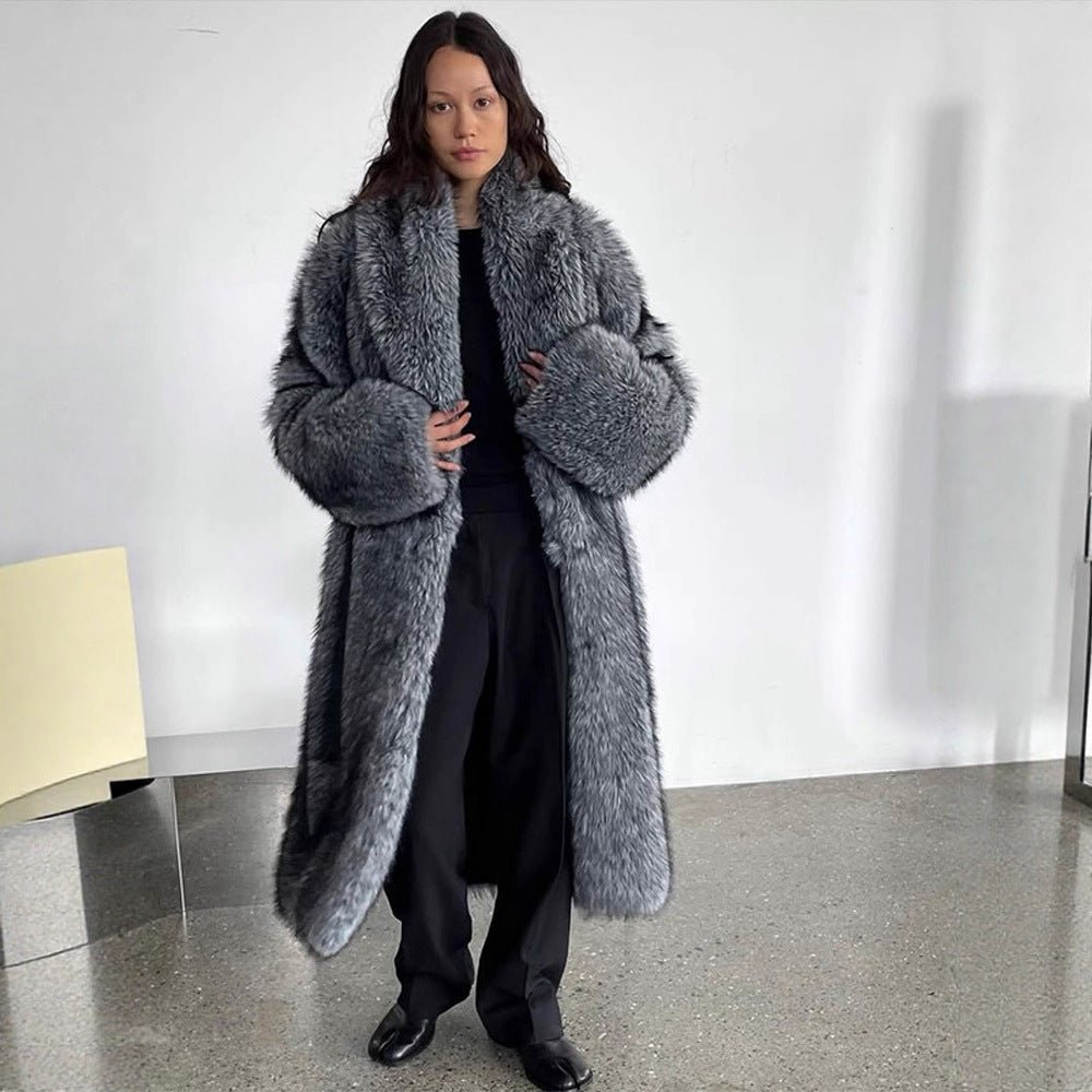 Dame Oversized Künstpelsfrakke Stilla