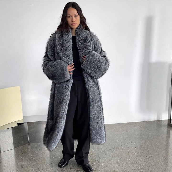 Dame Oversized Künstpelsfrakke Stilla