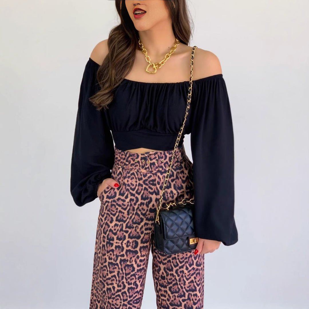 Damer Off-Shoulder Bluse med voluminøse ærmer Stilla