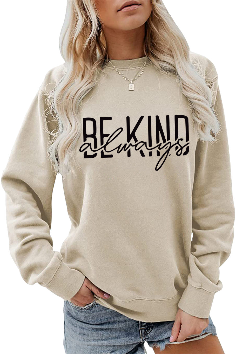 Stilla | O Hals Lange Ærmer Bogstav Print Sweatshirt
