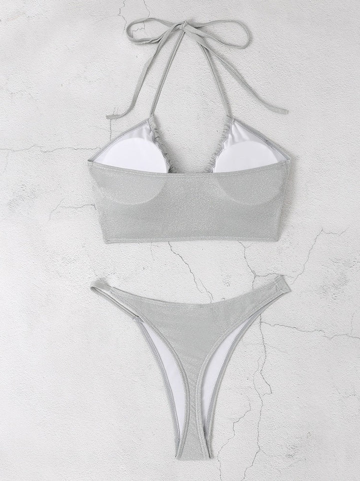 Dame Bikini-sæt med elegant flæsedesign og justerbare stropper Stilla