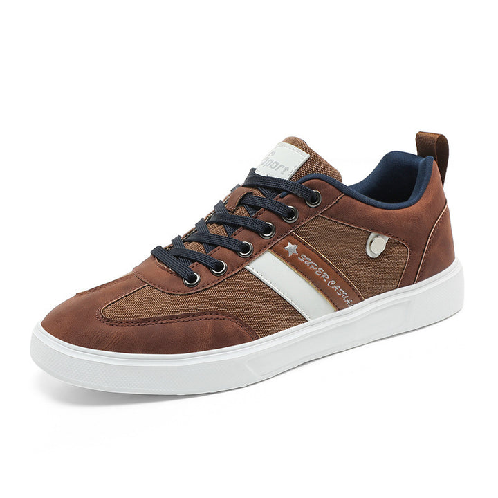 Herren nan urbaner Canvas- og kunstlæder-sneakers med polstret indgang og profileret gummisål Skovae