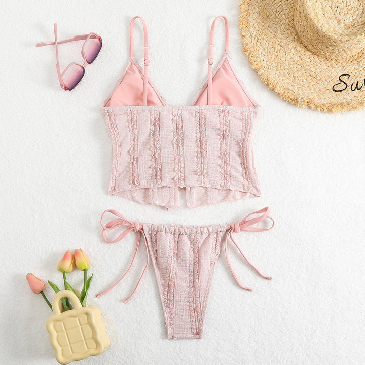 Dame Bikini-sæt med trendy ruffles-design og justerbare stropper Stilla