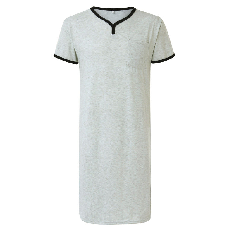 Herrer nan lang bomulds natshirt med Henley-krave Skovae