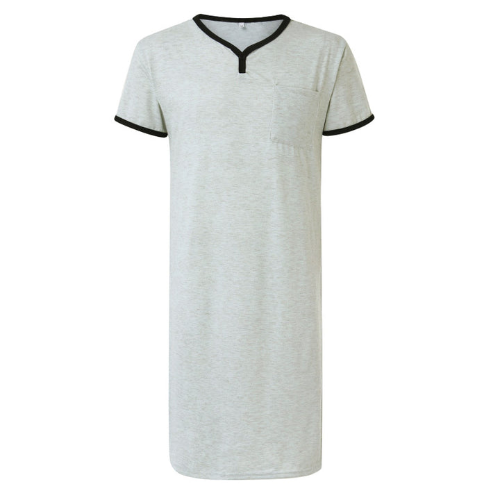Herrer nan lang bomulds natshirt med Henley-krave Skovae