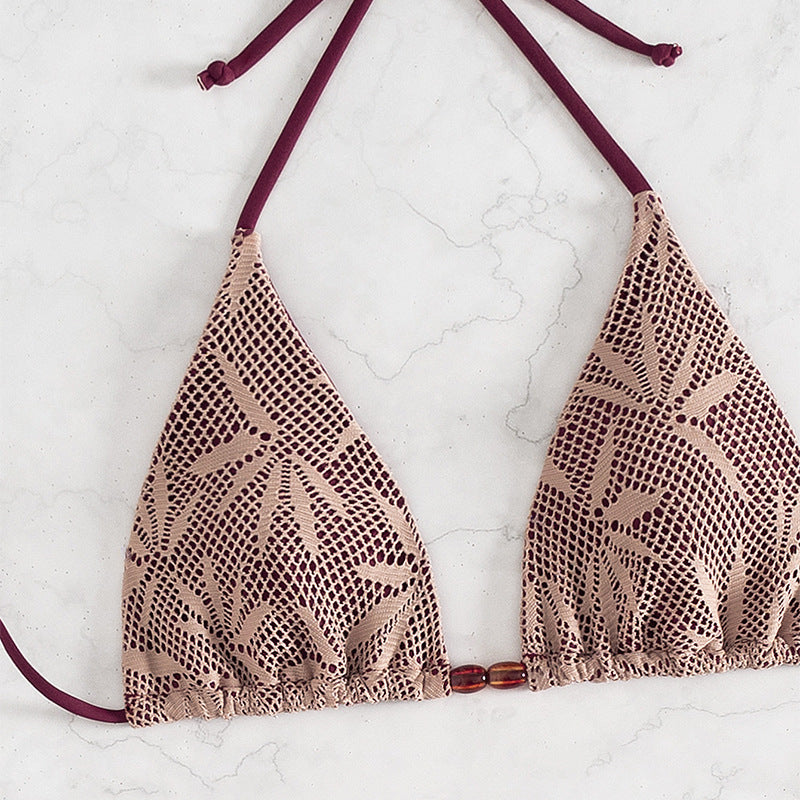 Dame bikini-sæt med legende netdesign og justerbare bindebånd Skovae