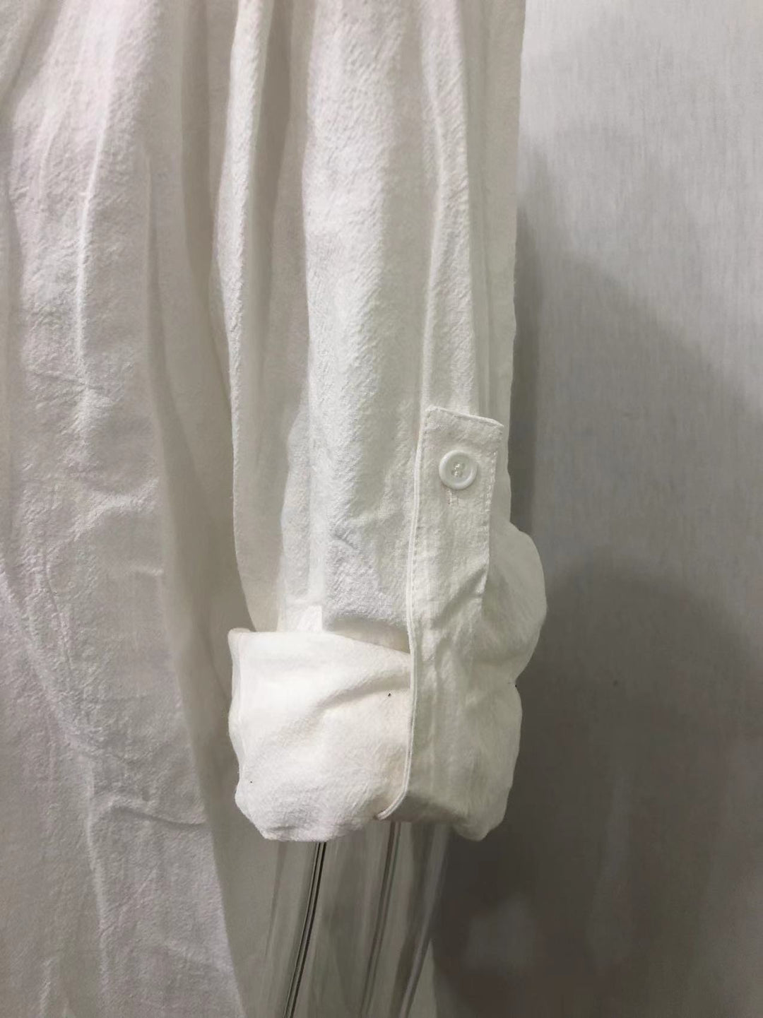 Herrer Luftigt Linned-shirt med smart Ståkrave Stilla