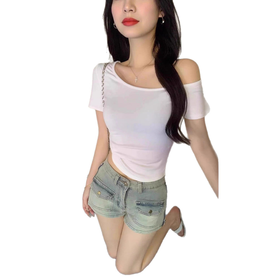 Dame afslappet Crop-Top i Off-Shoulder stil Skovae