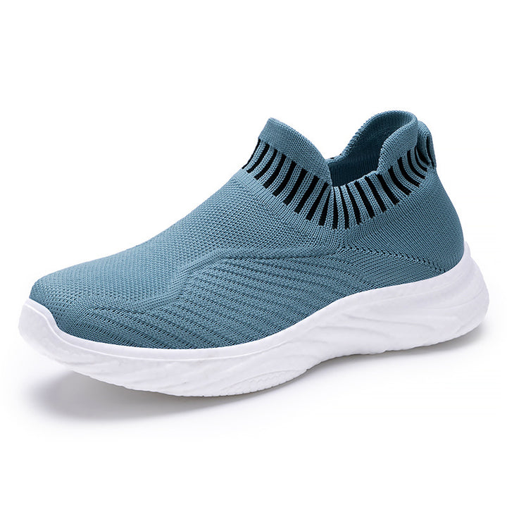 Dame Komfortable Strik-Sneakers med elastisk skaft og stødabsorberende sål Stilla