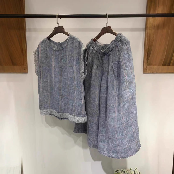 Femme Elegante Linned To-delt Sæt Stilla