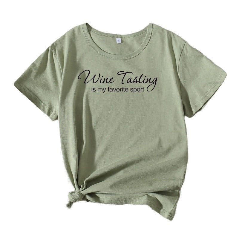 Dame Fritid Vin Nydelse T-shirt Stilla