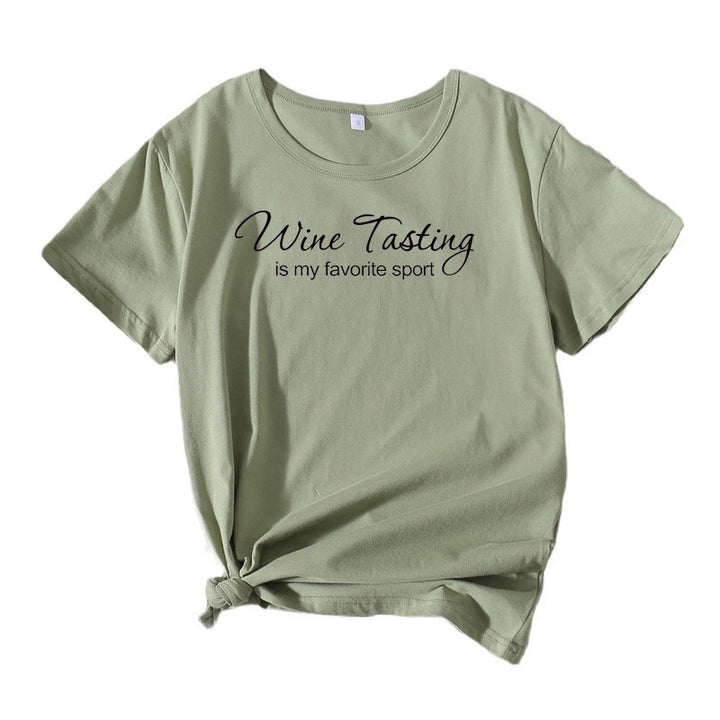 Dame Fritid Vin Nydelse T-shirt Stilla